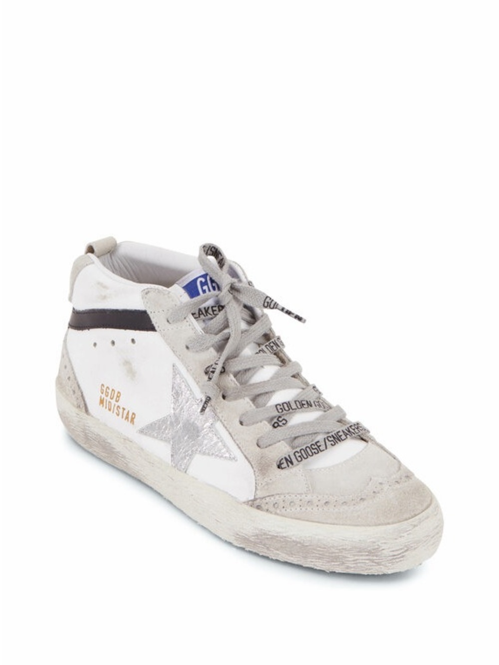 Golden Goose Kids White Sneakers with Silver Star Accent